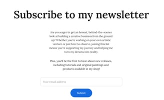 A page on the website of Alex Goddard showing how to subscribe to my newsletter