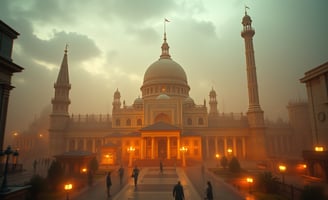 UniverseX - a large building with a dome shaped building in the background