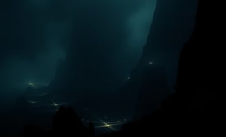 UniverseX - a mountain scene with a dark sky and a dark sky