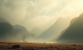 UniverseX - a lone tree in the mountains with a lone tree in the foreground