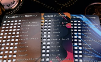 Image including all 3 designs of our base Frustration Rummy Cards