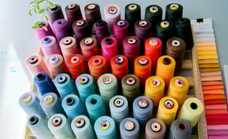 Bobines de fils de couleurs variées