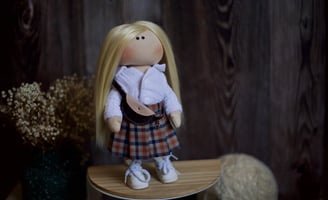 Handmade interior doll, Handmade fabric doll for girl, Birthday gift