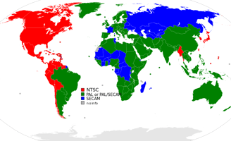 Map of NTCS, PAL, SECAM countries