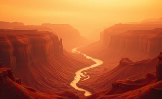 UniverseX - a river flowing through a canyon in the desert