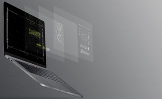 a laptop computer with a screen displaying a screen with a computer screen