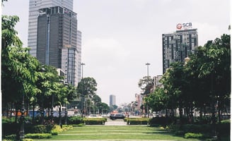 Saigon city view shot on film