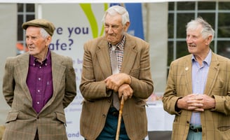 Farmers at an agricultural show in mid wales