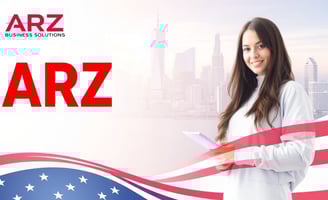 a woman in a white shirt and a red and white background with the words ar