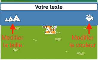 ScratchJr - ajouter des titres et des textes sur la scène