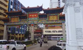 vista do centro chinatown em manila filipinas