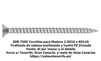 Tornillo Tirafondo para Madera Zincado PZ DIN 7505