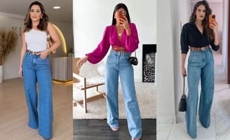 CALÇA JEANS WIDE LEG