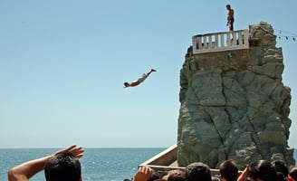 Cliff divers in Puerto Vallarta, Mexico