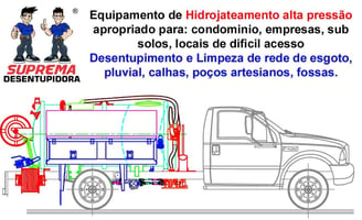 designer de um caminhão combinado da suprema desentupidora 