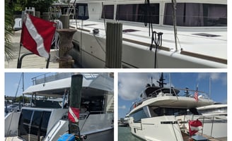 a yacht bottom cleaning