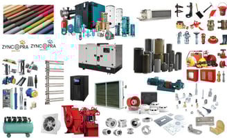 Zyncopra’nın sunduğu ürünler: jeneratör, kompresör, HVAC sistemleri, yangın ekipmanları, tekstil.