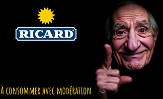 Affiche Ricard à consommer avec modération visage d'homme amusante