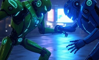 a robot - like robot with glowing eyes and glowing eyes