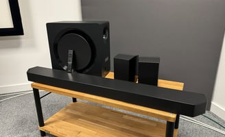 a sound bar with a speaker system and a speaker system