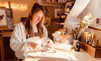 Working on project sin my art studio