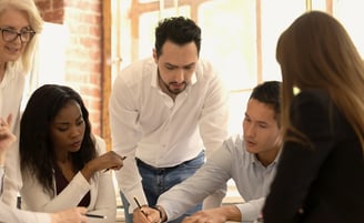 Professional co-workers in a meeting