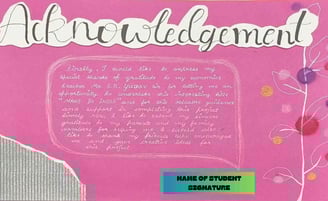 acknowledgement page in economics project