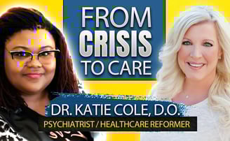 a woman with glasses and a yellow background with a yellow background and a photo of Dr. Cole D.O