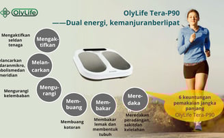 Manfaat OlyLife Tera-P90 mengaktifkan sel, melancarkan sirkulasi darah, membakar lemak