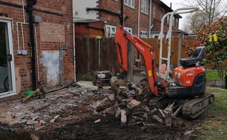 Digger hire for home extension project in Dudley