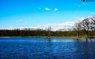 Beautiful lake under a blue sky