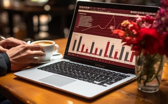 Gráfico ascendente demonstrando aumento de tráfego no site após estratégia de inbound marketing