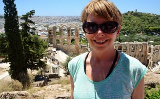 Lady Michelle heads for the Acropolis in Athens, Greece