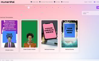 Screenshots showing a few different template options within HumanPal