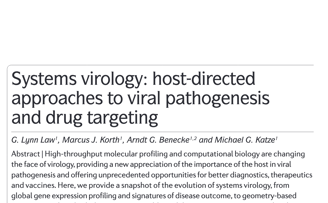 Systems virology, virus, pathogenesis, drug discovery