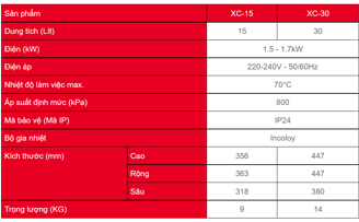 Bình nước nóng gián tiếp Rheem Xwell vuông