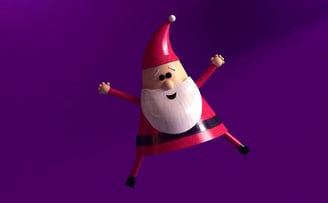 happy and geometrical santa claus