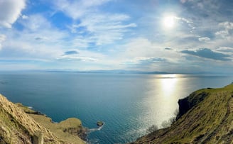 Top of a cliff looking out to the sea