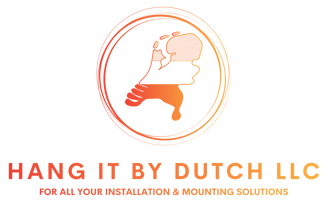 Logo of a business Hang it by Dutch for all your installations and mounting solutions.