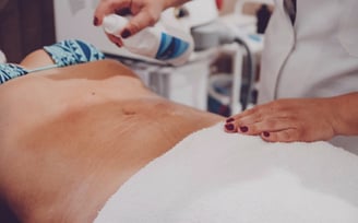 woman doing lymphatic drainage treatment