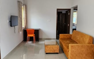 Relaxing lounge space with plush sofas