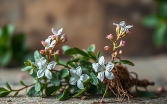  fresh valerian root plants with delicate pink flowers