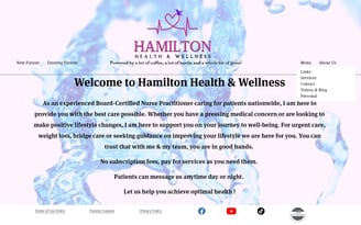 Hamilton Health's Old homepage