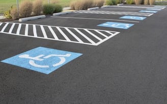 Freshly painted ADA-compliant parking spaces