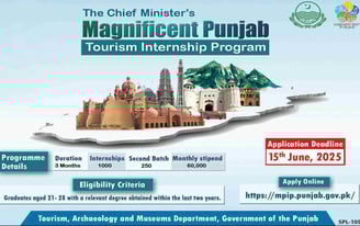 CM Magnificent Punjab Tourism Internship Program 2025 ad showing internship opportunities in tourism
