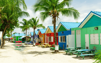 Casas coloridas en Barbados