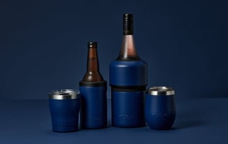 Product photography - a bottle of beer and wine in Huski coolers