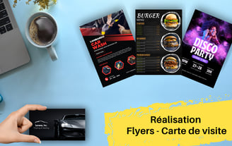 Conception de flyers personnalisés pour soirées, business, menus, et cartes de visite recto-verso su