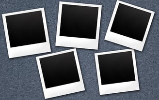 painel de fotos estilo polaroide