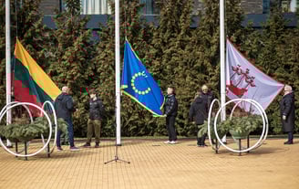 Lietuvos, Palangos ir Šventosios vėliavų iškilmingas pakėlimas